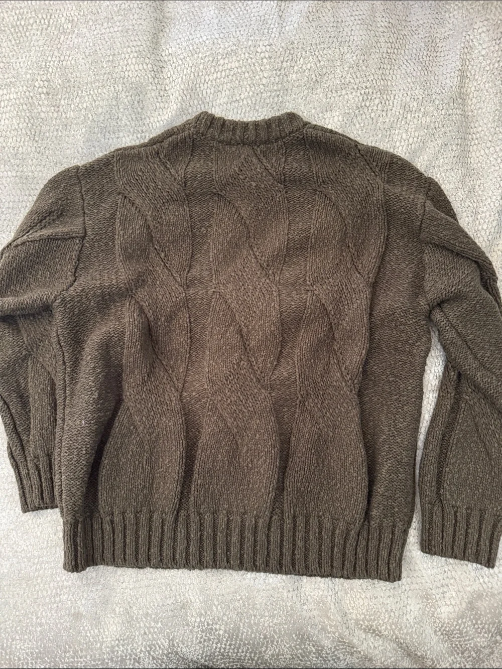 Banana Republic Olive Crewneck Cable Knit Sweater